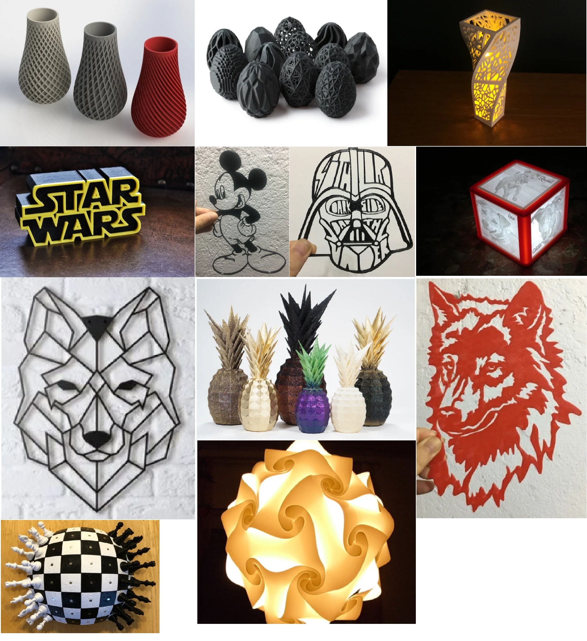 Objets décoratifs imprimés en 3D